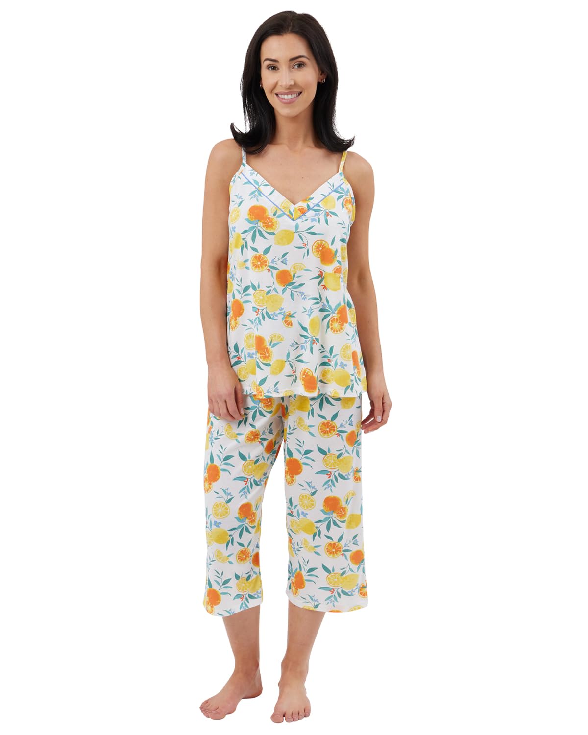 Slumber Hut Lemon Fruit Cropped Pyjamas IN44345 White 8-10