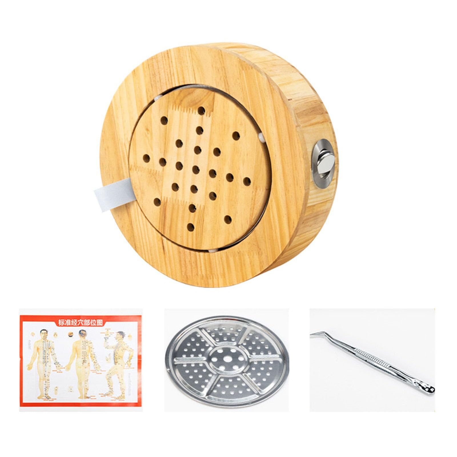 Lite Drewno Przypadek Moxibustionu, Pudełko Do Palenia StożKów Moxa Box Bezdymne Moxibustion Box Zestaw Krzesło I Poduszka Do Medytacji, Jogi, Relaksu(S)