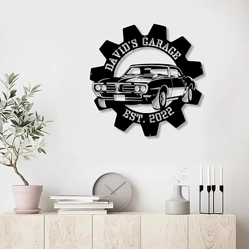 Miniatura 2 de Letrero de neón personalizado para garaje, letrero de metal con nombre de garaje personalizado, letrero iluminado para garaje, arte de pared para