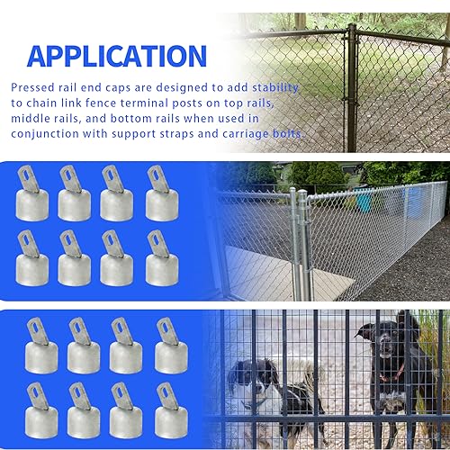 Tapa de bucle para valla de eslabones de cadena que elimina balanceos en riel de 1-5/8 6