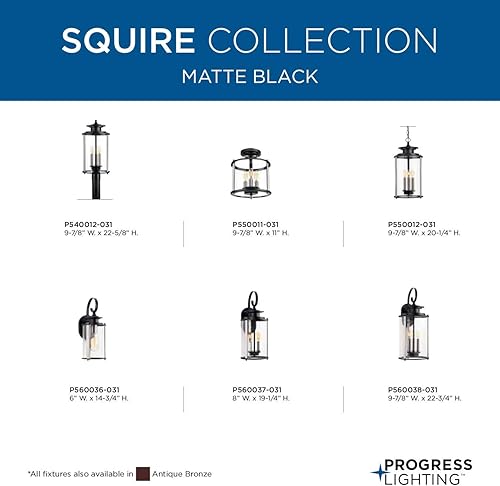 Miniatura 11 de Progress Lighting P560036-031 Squire Outdoor Negro 14.75x6.00x6.00