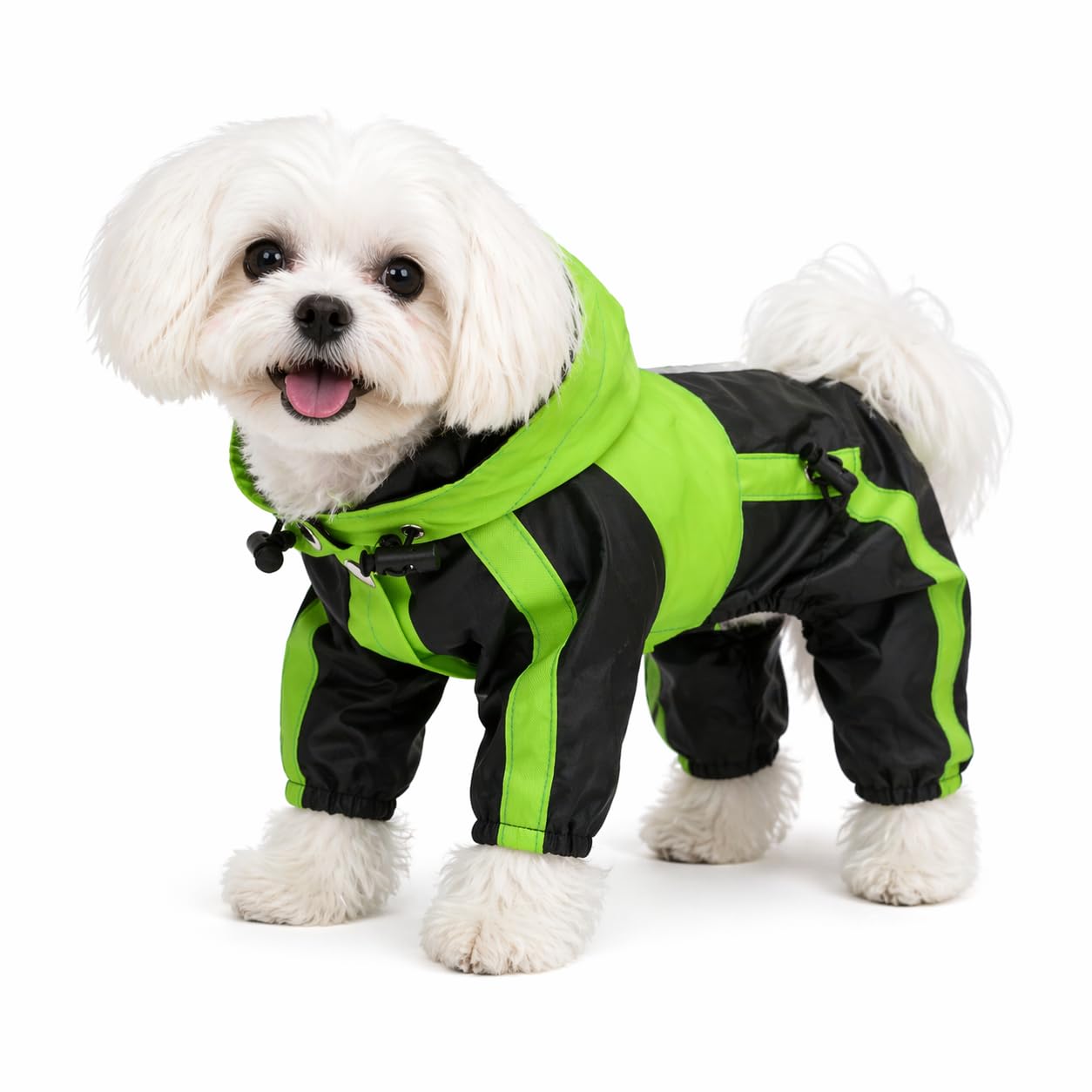 Lovelonglong Dog Hooded Raincoat, Small Dog Rain Jacket Poncho Waterproof Clothes with Hood Breathable 4 Feet Four Legs Rain Coats for Small Medium Large Pet Dogs Green M — image 1