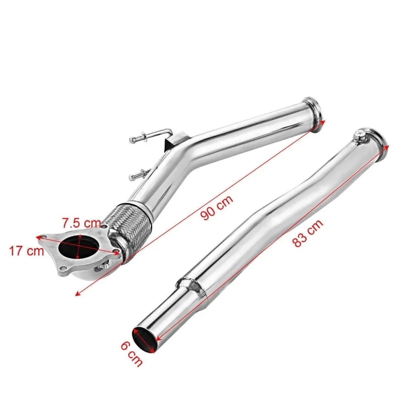 Punta Scarico Auto PER VW PER GOLF MK5 MK6 PER SCIROCCO 2.0 PER GTI SCARICO INOX 3" DE CAT DECAT DOWNPIPE Coda Marmitta Auto