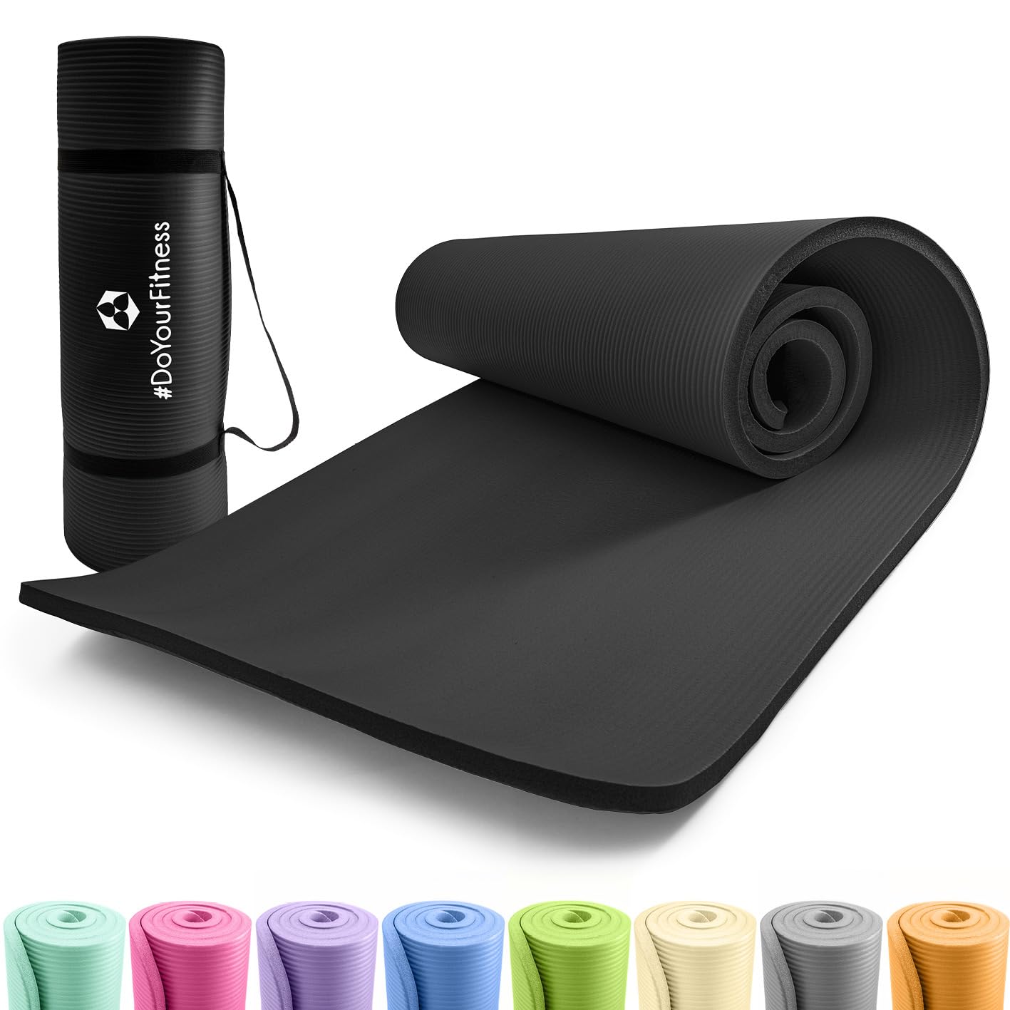#DoYourFitness Fitnessmatte rutschfest | 183x61cm oder XXL 190x100cm | 0,8-2cm hoch | Gelenkschonende Gymnastikmatte | Yogamatte | Einsteiger und Fortgeschrittene | Indoor/Outdoor geeignet