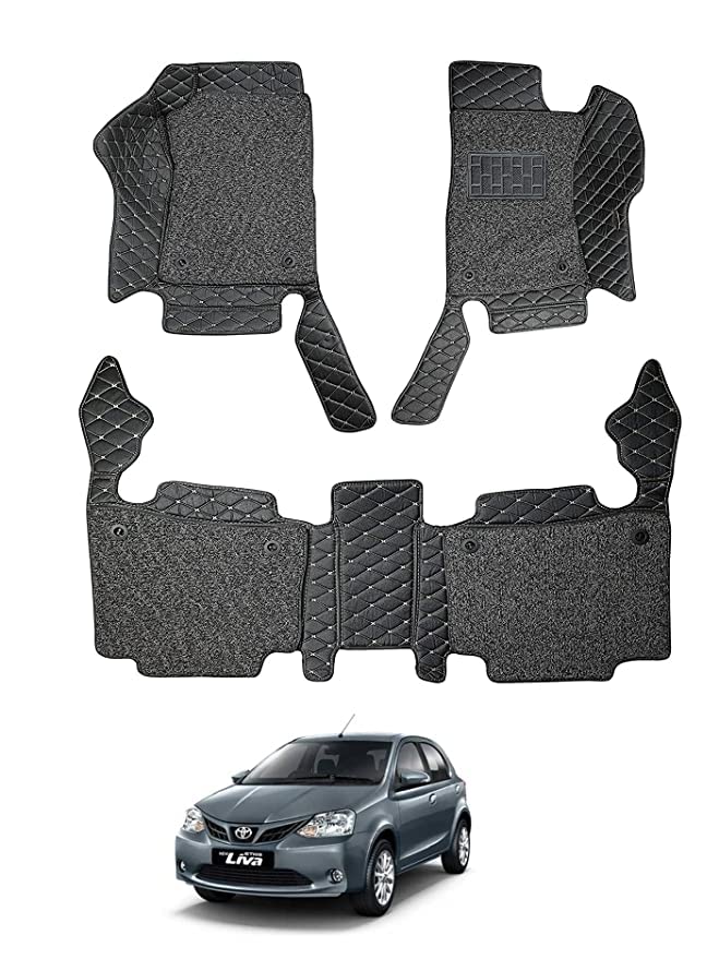 ROYALTECH Premium 7D Car mats for Etios Liva Leatherite 7D Car Floor