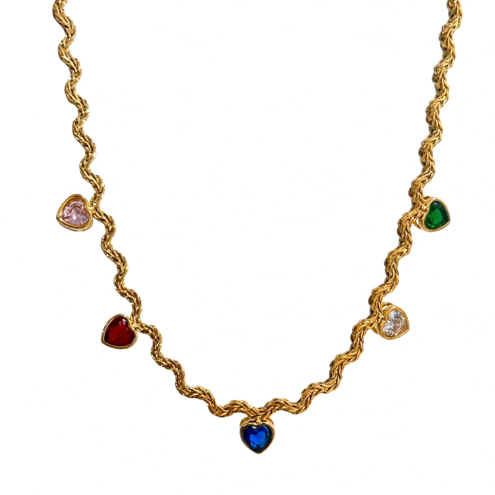 Collier en relief torsadé de haute qualité avec finition or précieux - 7