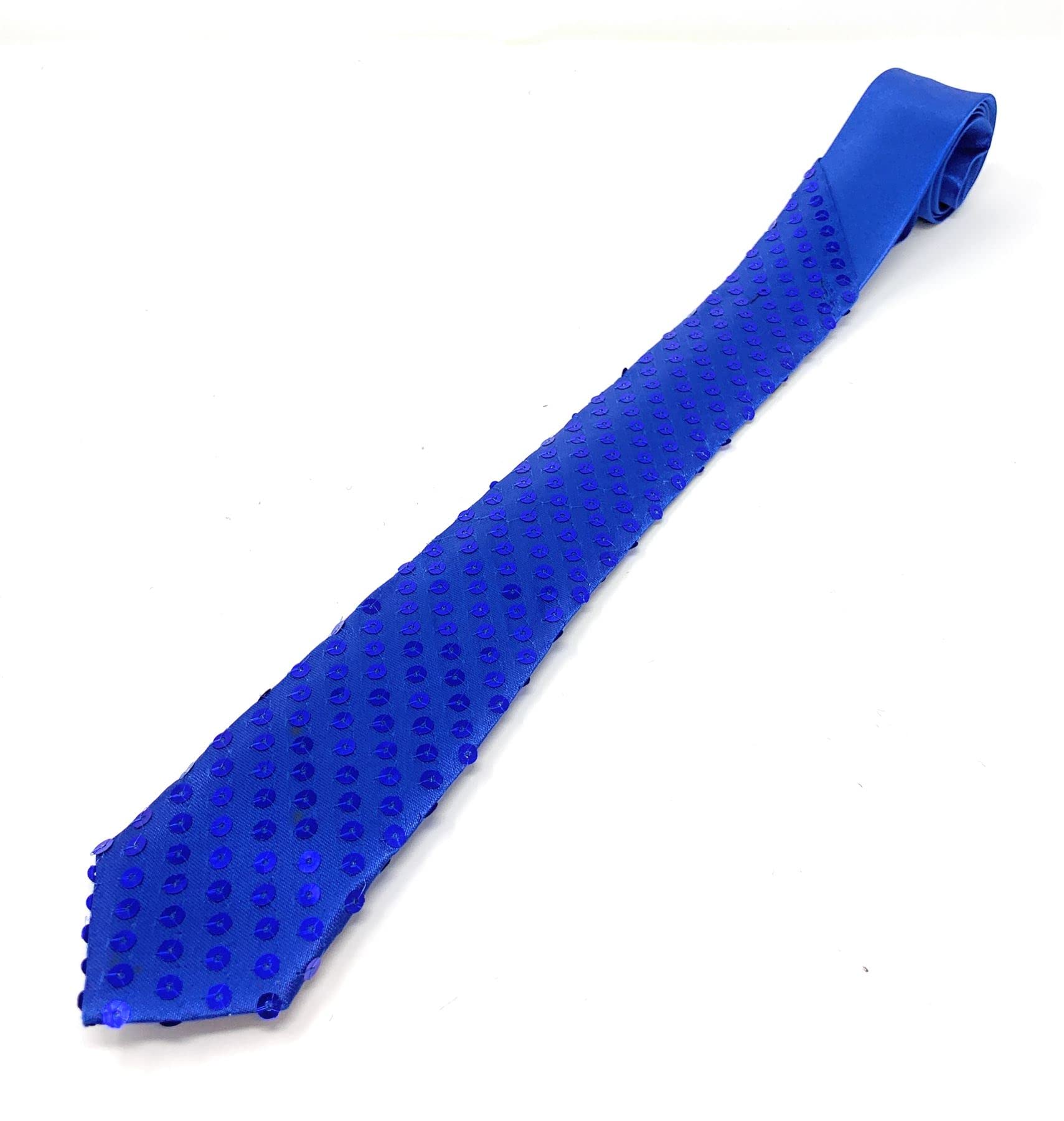 Cadoline Men's Blue Sequin Polyester Fancy Dress Tie 38 X 8Cm