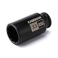 Vista 16 de CASOMAN Dado de Impacto Profundo de 6 Puntos de 1/2 Pulgada - 1-7/16" (SAE), CR-MO, Dado para Tuerca de Eje de 6 Puntos de 1/2 Pulgada
