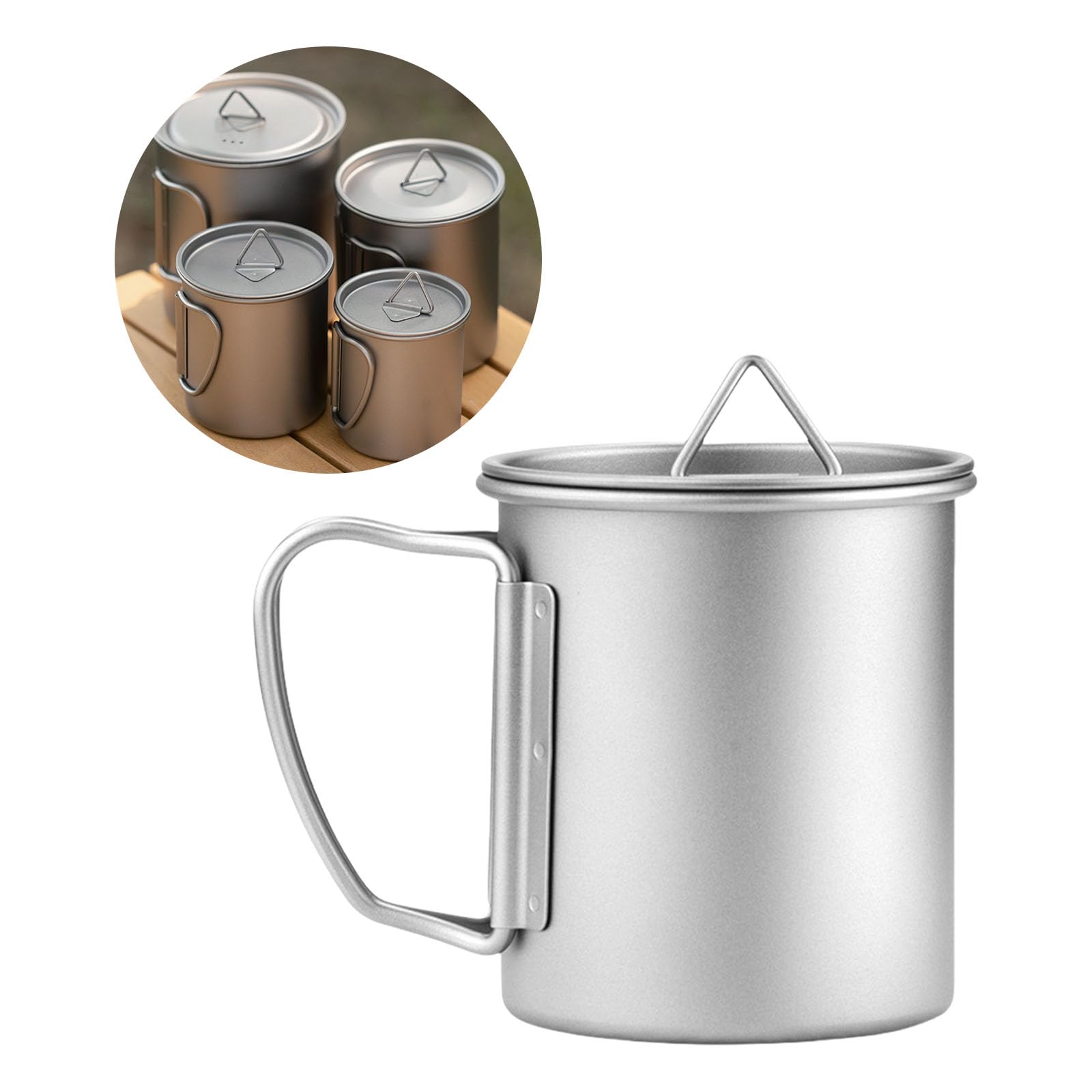 STBQHG Camping Coffee Cup with Lid, Cooking Drinking Water Cup Outdoor Kitchen Equipment Travel Cookware Drink Cup Tourist Mug