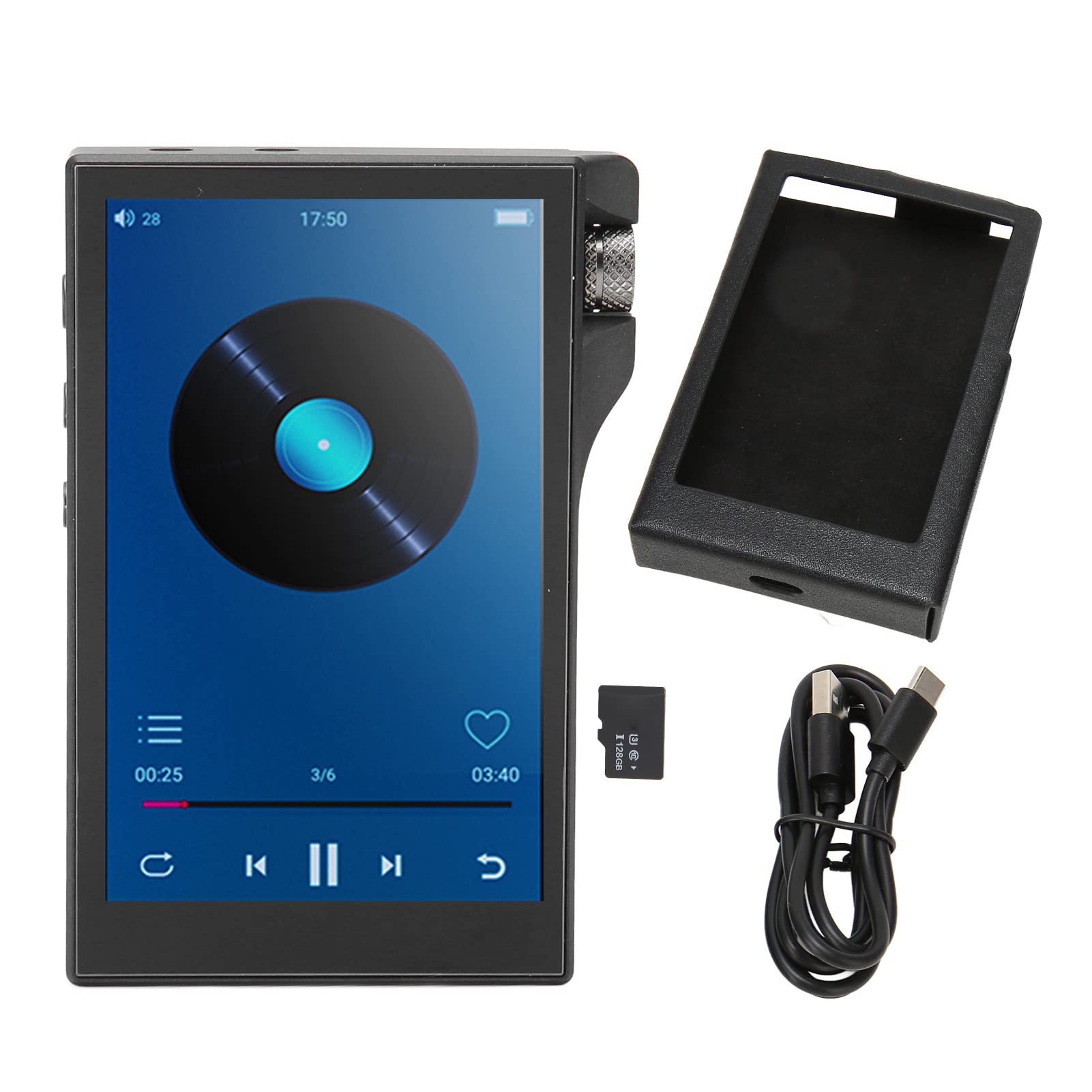 Asixxsix Lettore MP3 con Bluetooth, Touch Screen IPS da 4 Pollici Quad Core Audio Lossless, Lettore Musicale Portatile con 16 GB di RAM Espandibile per Bambini Viaggi in Famiglia in Ufficio (16 GB