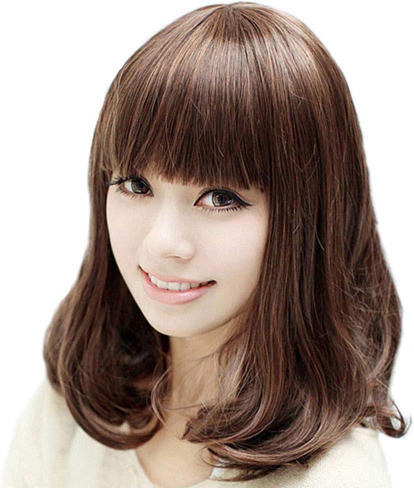 DAYISS Women's 3/4 Half Wig Curly Wavy Short Hair Wigs 3 Colors (dark brown)