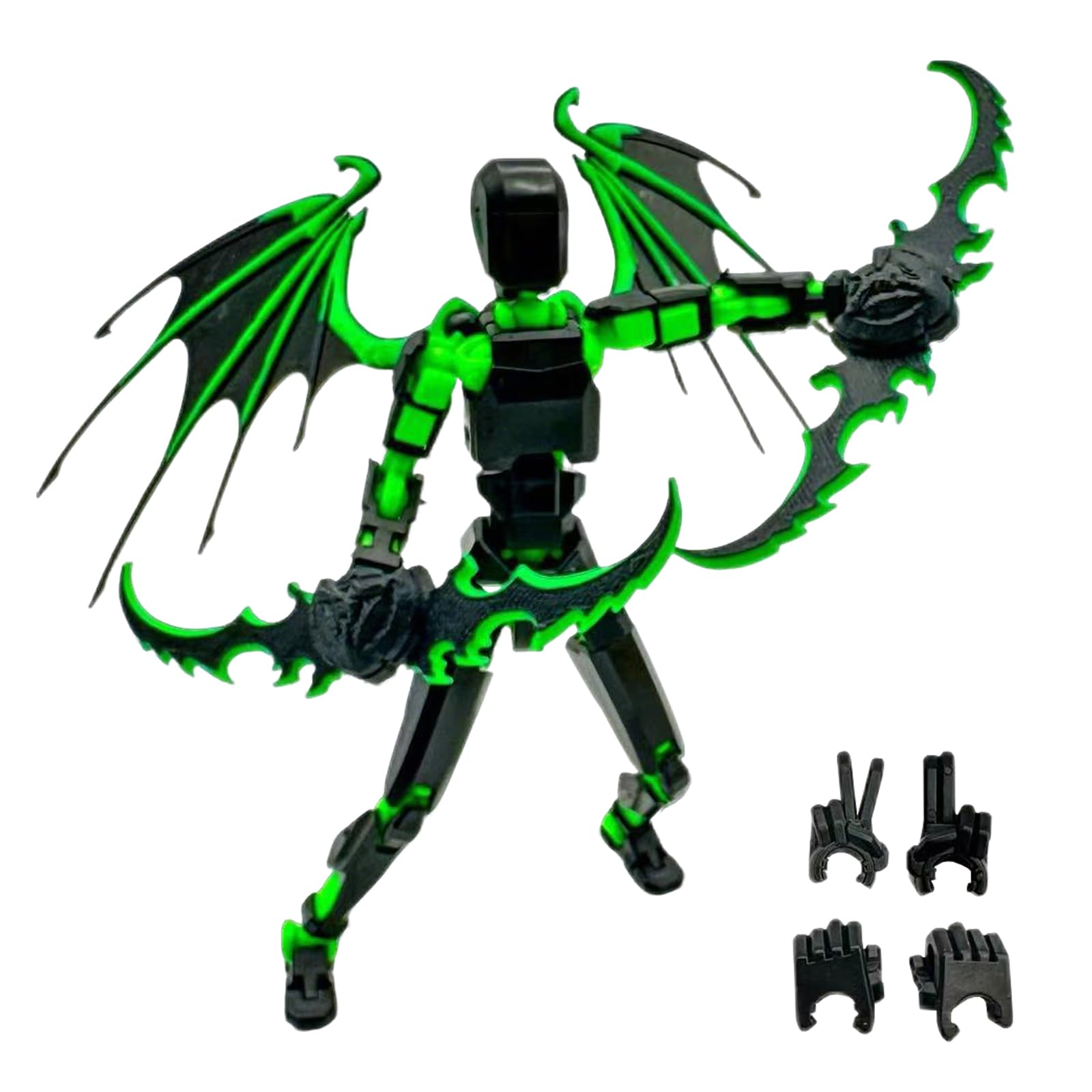 T13 Action Figure 3D Printed Titan 13 Action Figure Assembled T13 Action Figure Multi-Jointed Movable Toys T13 Action Figures for Toy Collectors and Desk Decorations (black green)