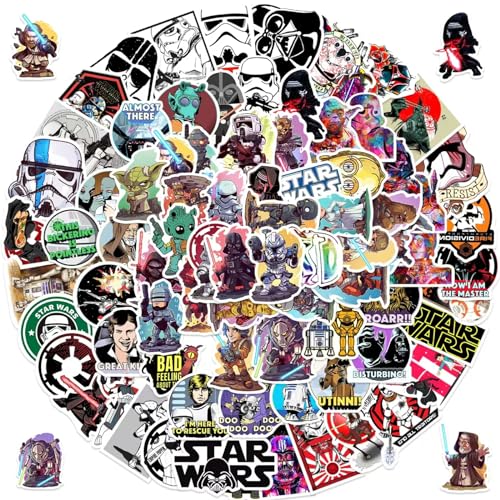 100PCS Star Wars Stickers Water Bottle Stickers Laptop Computer Bedroom Wardrobe Car Skateboard Motorcycle Bicycle Mobile Phone Luggage Guitar DIY Decal