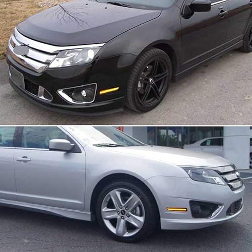 Miniatura 7 de Adiil Lentes ahumadas ámbar LED parachoques delantero lateral marcador luces de señal kit de repuesto compatible con Ford Fusion 2010 2011 2012