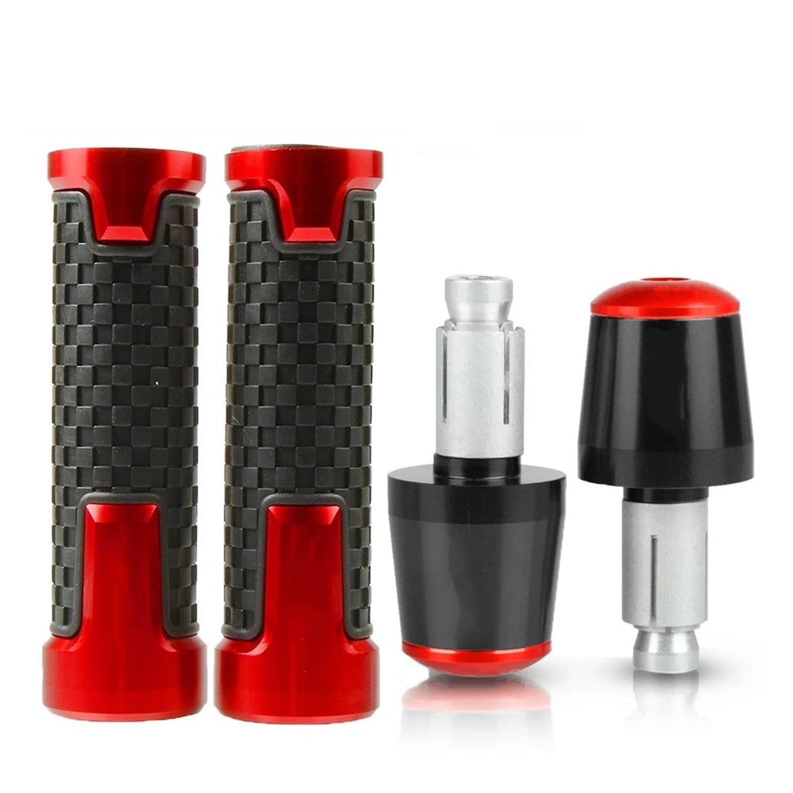 Puños Y Extremos De Manillar Motocicleta para CBR 125R 600 F4i 650F R 1100XX 1000F CBR 600 954 1000 RR 600RR Extremos puños Manillar(Red-b-Red)
