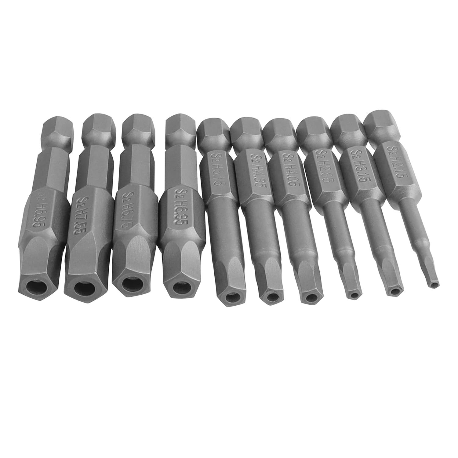 Gasea 10Pcs Magnetic Pentagon Head Screwdriver Bits Set, 1/4" Hex Shank H2.15-H7.55 Security Tamper Proof Pentagonal Drive Bit, 50mm Length
