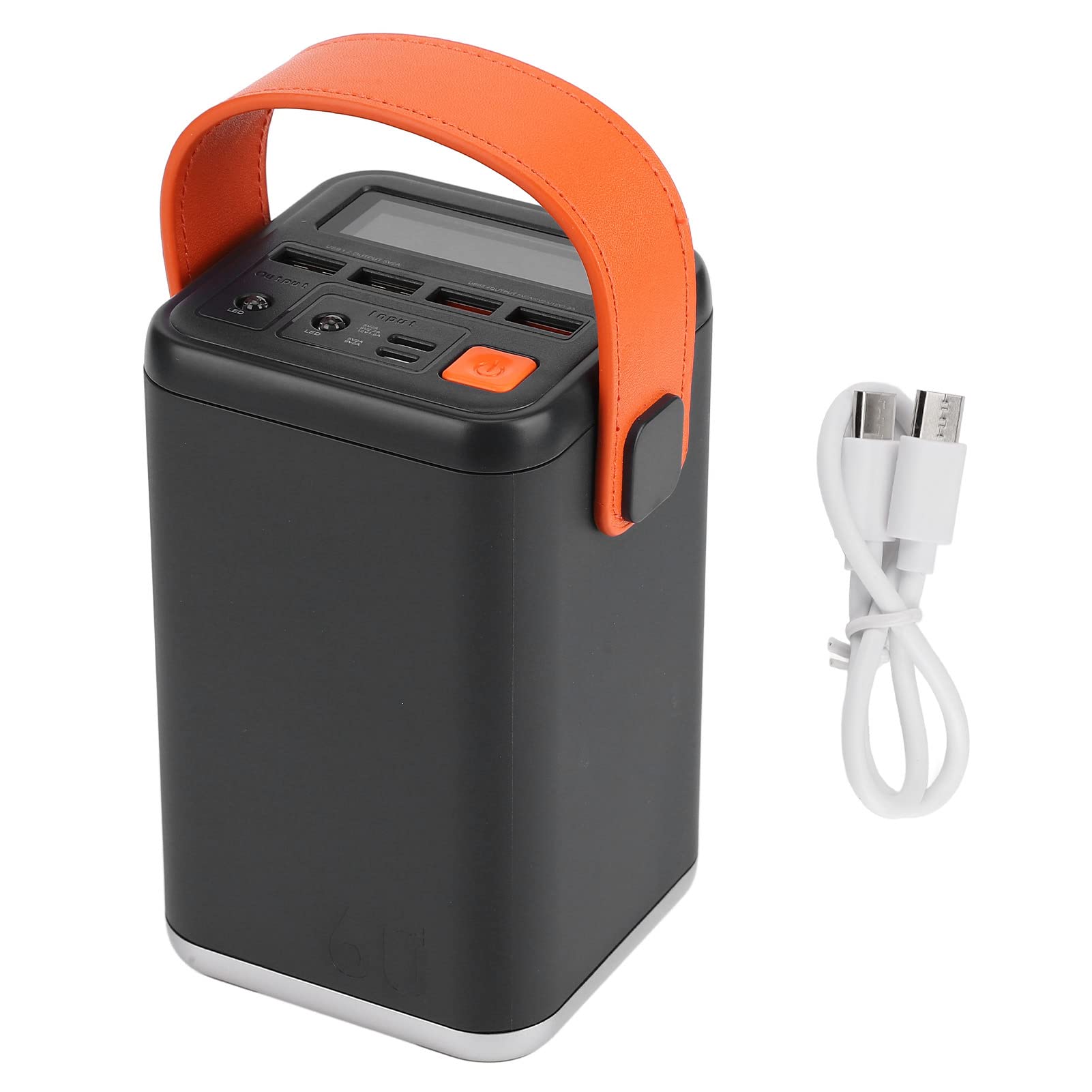 Centrale elettrica portatile, 60000 mAh Alimentatore per accumulo di energia di emergenza da campeggio da campo, Carica rapida di nuova generazione da 36 W, Supporto per ricarica e scarica grigio
