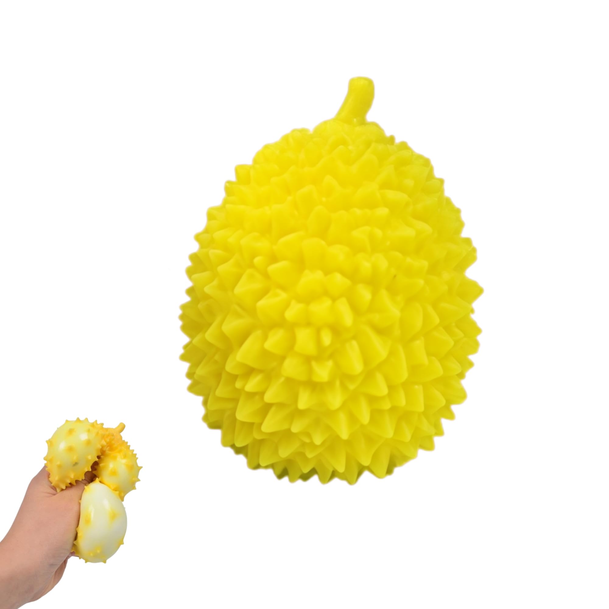 Durian Squishy Toys – Soft Kawaii Squeeze Fidget Toy for Stress Relief, Cute Sensory Toy for Kids & Adults, Fun Party Favors & Gifts (Yellow)