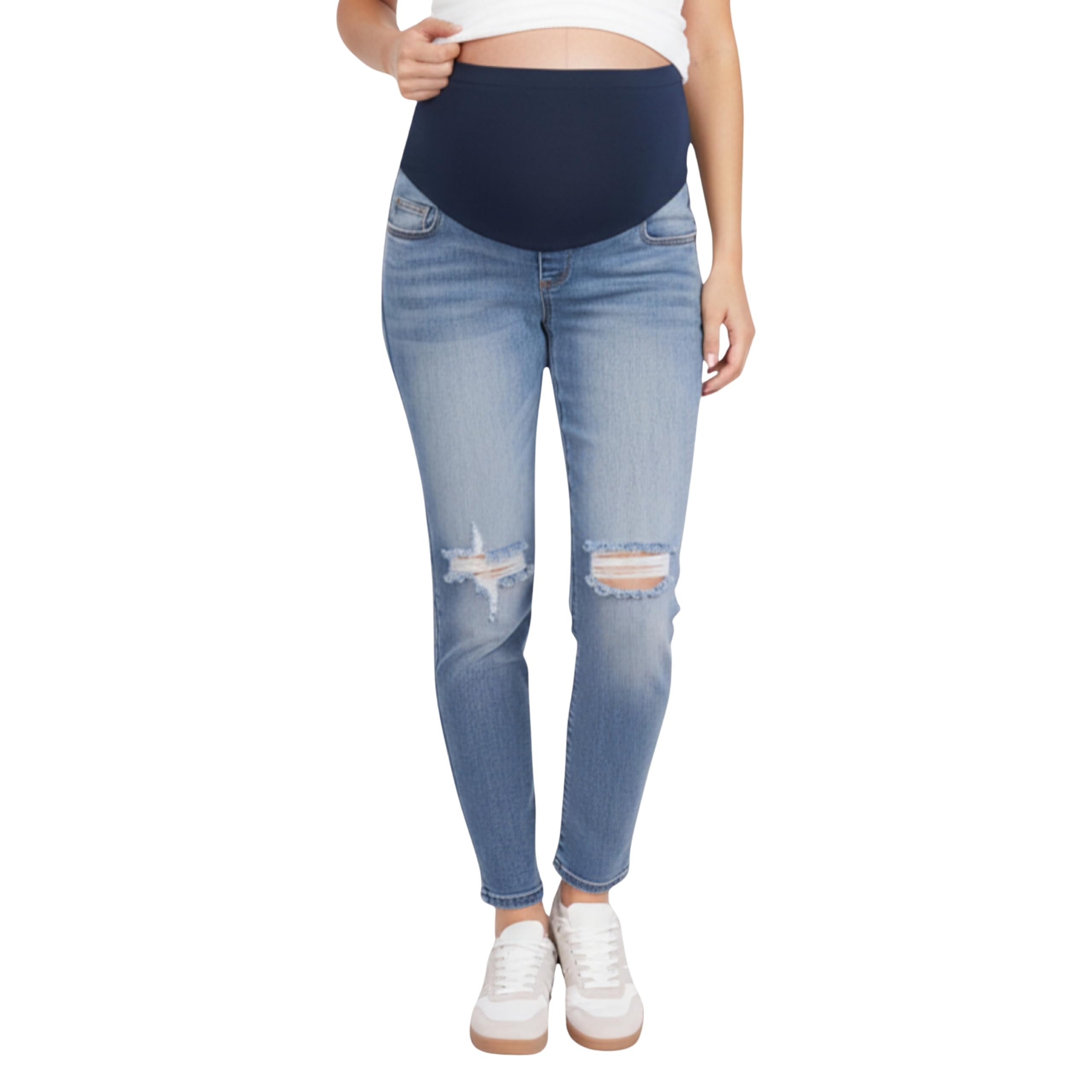 Motherhood Maternity Womens Secret Fit Over The Belly Skinny Ankle Denim Pregnancy Jeans