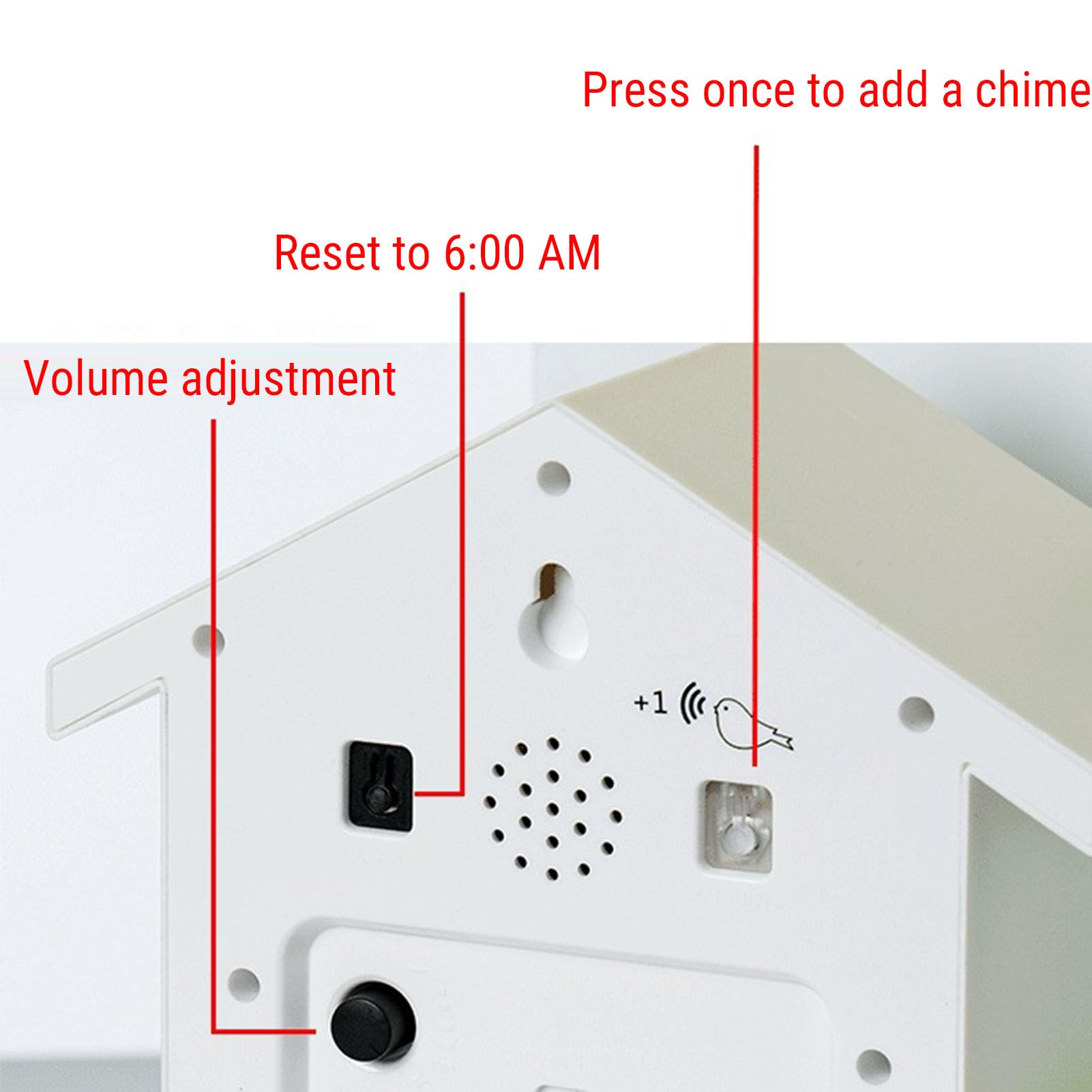 Asixxsix Reloj de Cuco, Moderno Reloj de Pared de Plástico con Números Grandes y Volumen Ajustable, de Pared con Voz de Pájaro con Timbre Cada Hora para Estudio, Oficina (Blue)