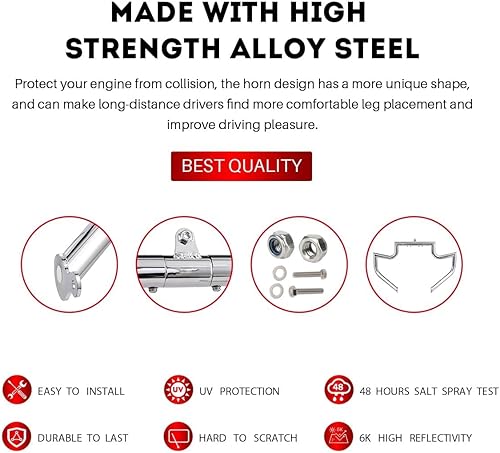 Miniatura 2 de Barra de choque de 1.5 pulgadas para Harley Davidson Touring Road Glide Road King Street Glide Electra Glide CVO y modelos Trike (apta para modelos