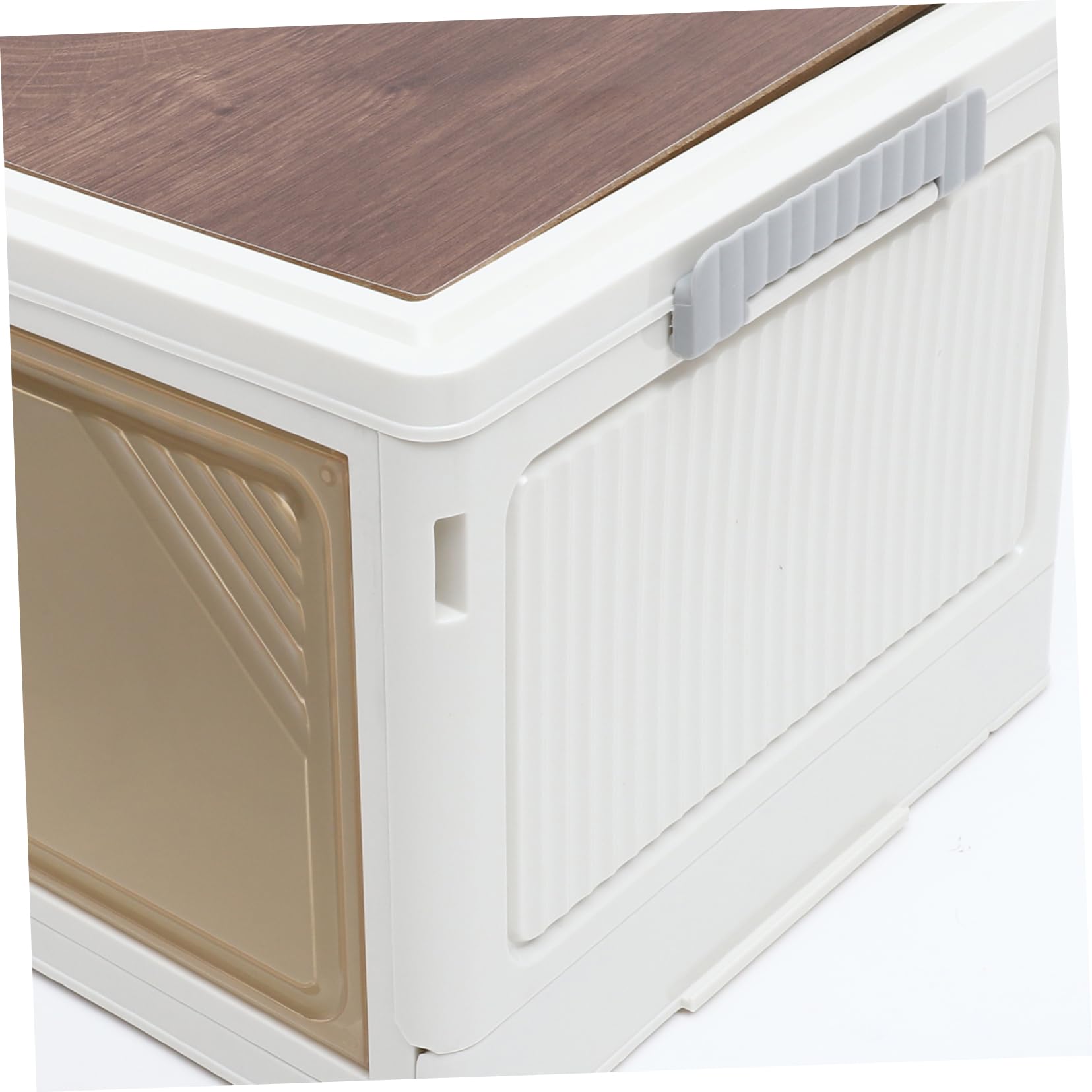 NOLITOY Caja de Almacenamiento Plegable Tapa 25 L de Plástico y Madera