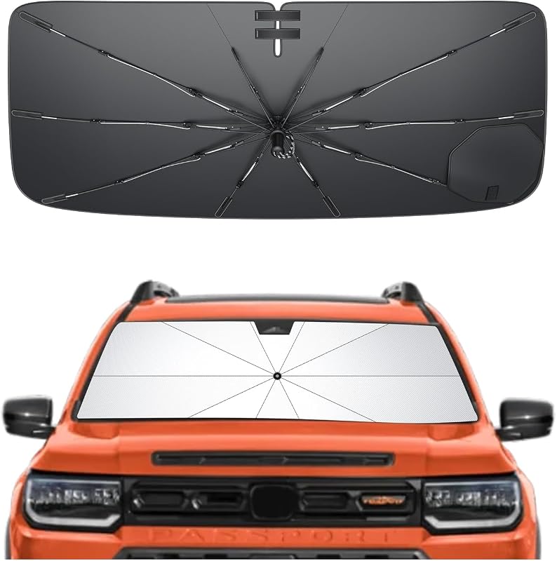 Protetor solar de para-brisa tipo guarda-chuva SXCY para Honda Passport 2026, dobrável, prata