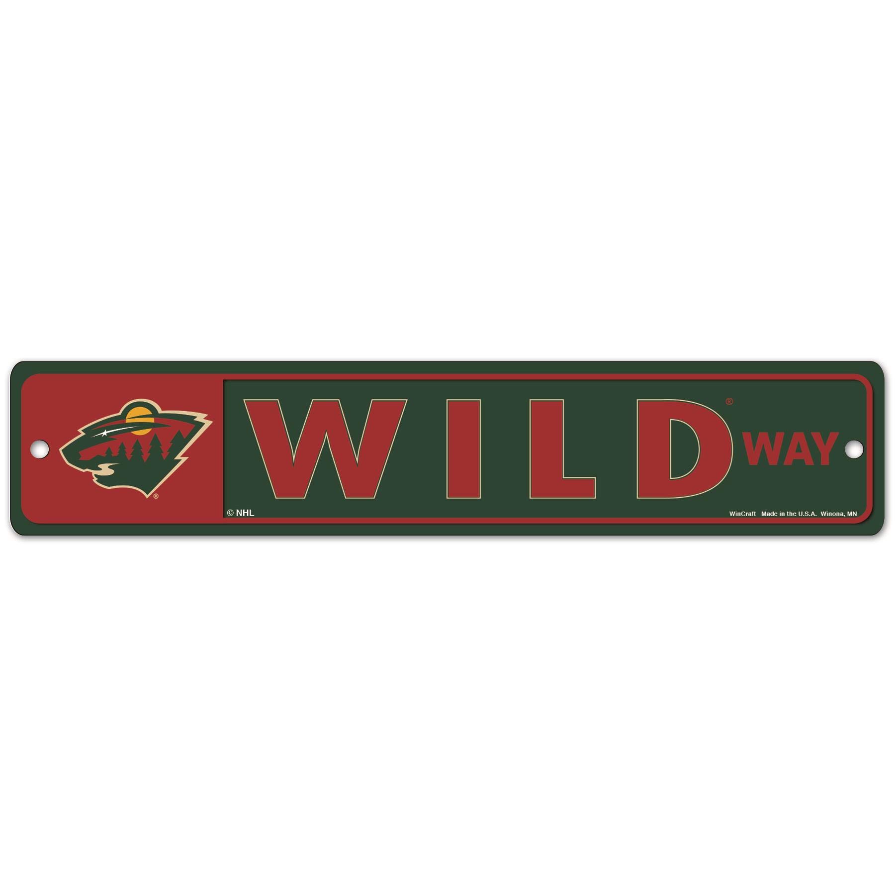 NHL Minnesota Wild Street/Zone Sign, 4.5 x 19