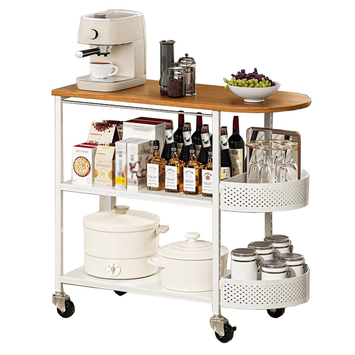 Carrello metallo ruote ripostiglio cucina bar(3 Tier 60cm)