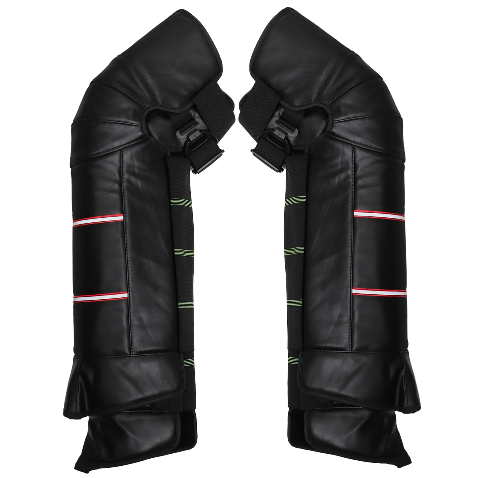 BESTYASH 2Pcs Winter Warm Protective Knee Guards Windproof Riding Sleeve for Motorcycle Convenient Hook Closure and Sticky Straps for Easy Wear Random Color