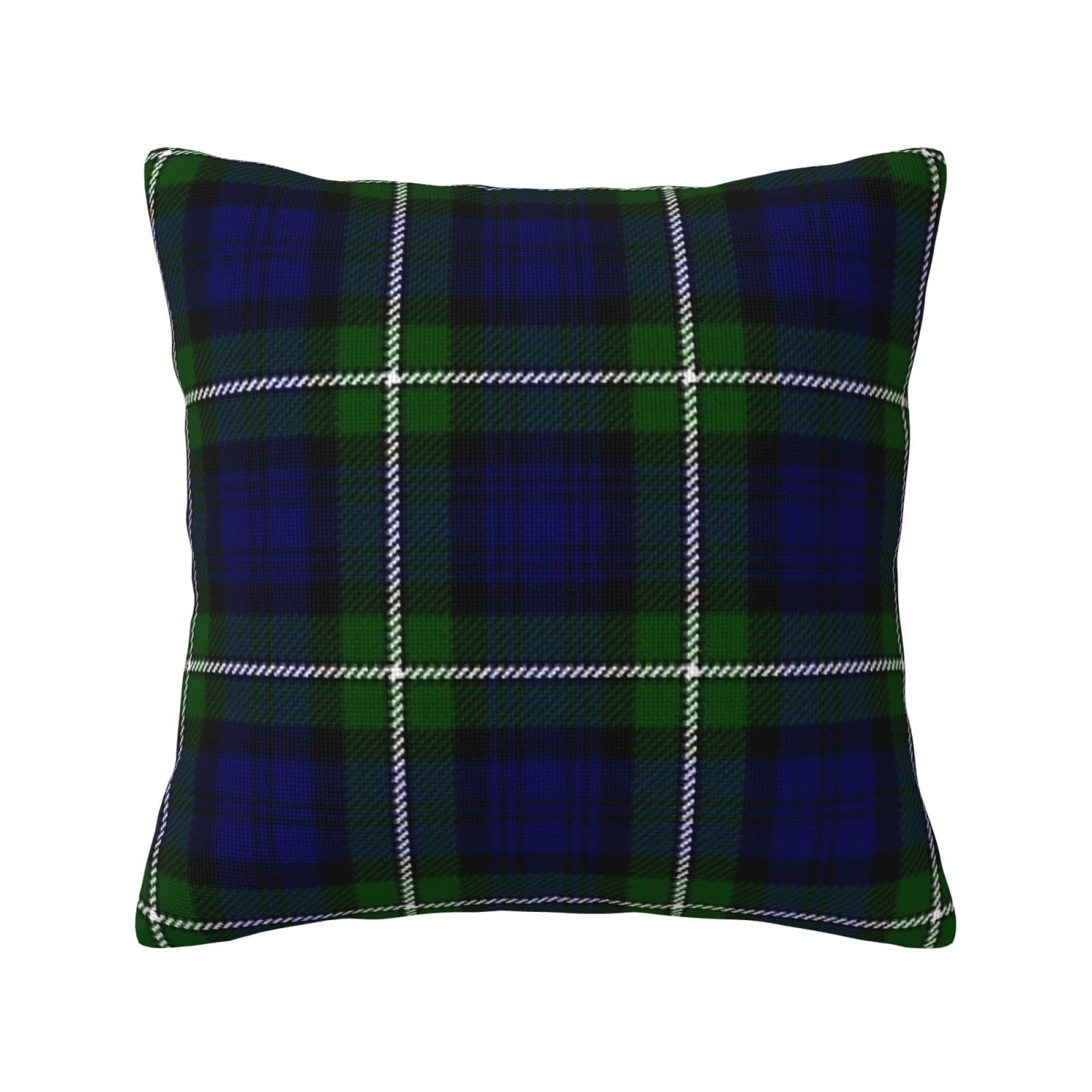 Yingd Cushion Cover Clan Forbes Tartan European Classic Linen Pillow Case Pillowcase 45X45cm