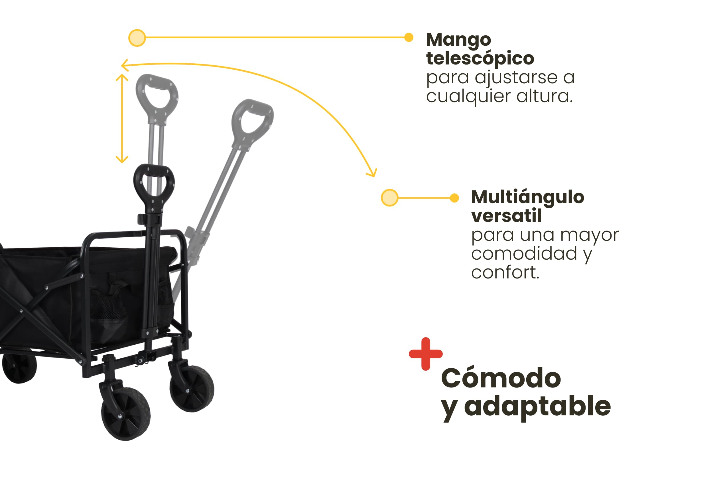 Carro Playa Robusto con Ruedas 360° – Carro Plegable con Ruedas de Alta Capacidad, Manejo Suave y Diseño Compacto para Cualquier Terreno