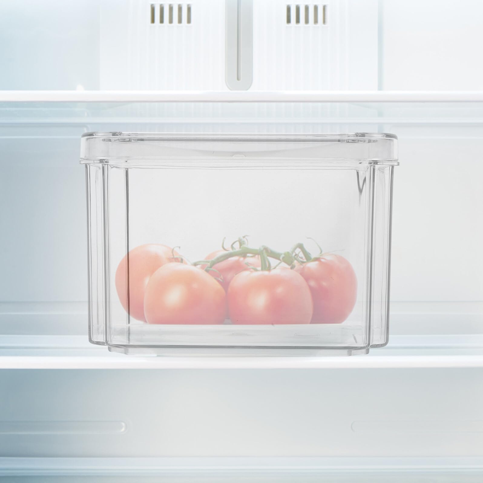 Sosoport 3piezas Cajas de Conservación Transparentes para Alimentos Frescos Organizadores de Refrigerador Apilables para Cocina Nevera y Hogar