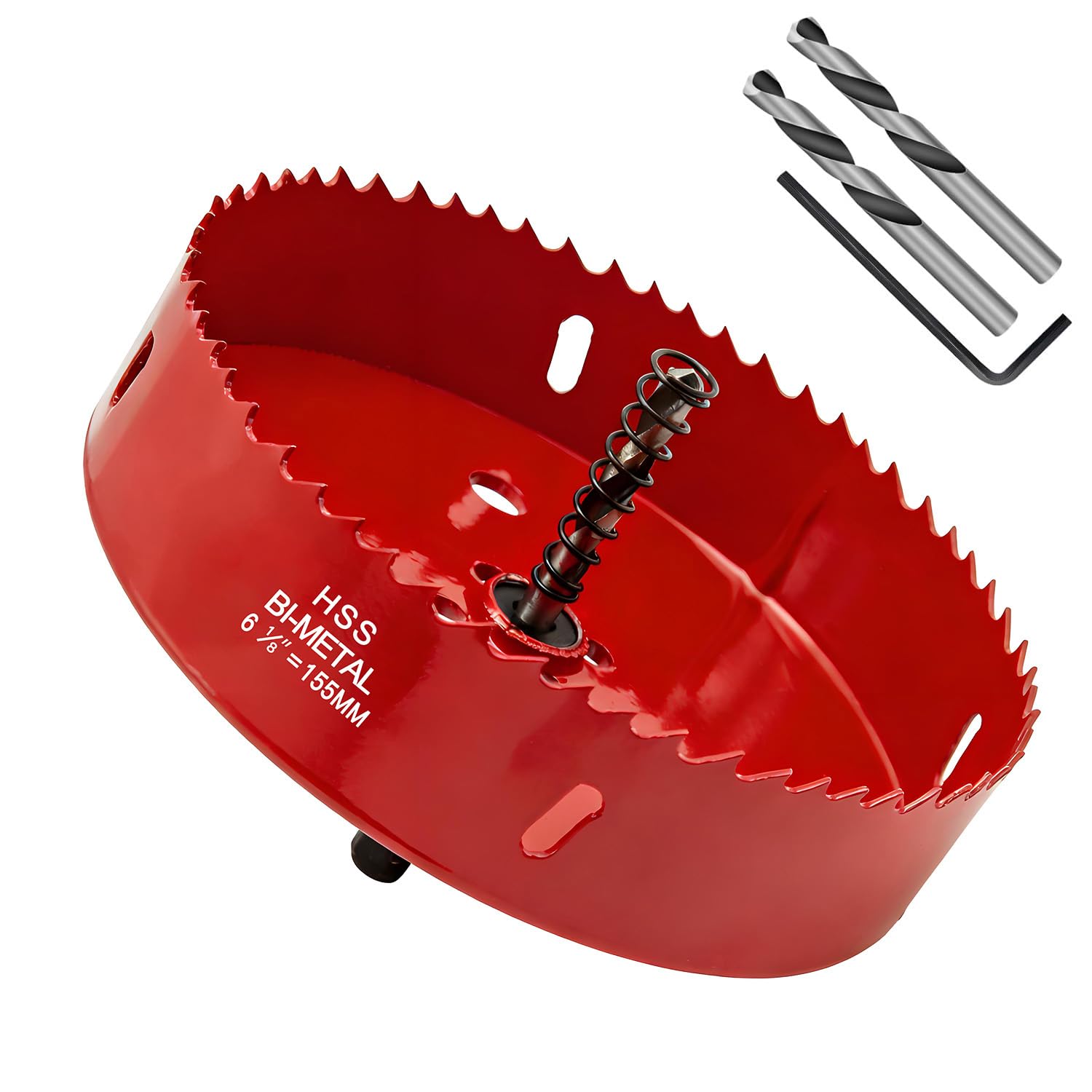 155 mm HSS Bi-Metal Hole Saw，Hole Saw Cutter for Drilling Soft Metal, Wood, PVC Board and Plastic for Cutting Circular Holes
