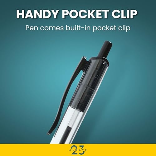 Miniatura 4 de Always23 Bolígrafos de punta redonda, agarre cómodo, agarre cómodo y escritura suave, tinta negra, 0.039 in, paquete de 12 unidades