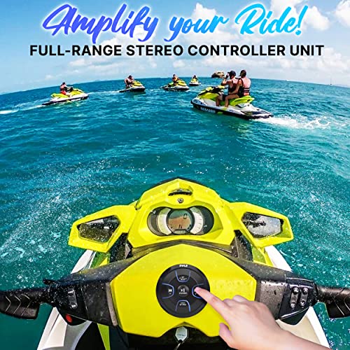 Pyle Amplified Wireless Bt Audio Controller - Waterproof-Rated Marine Receiver Remote Control For Car, Truck, Boat, 4X4, Powersport Vehicles (800 Watt) (Plmrbt19) #TOP7