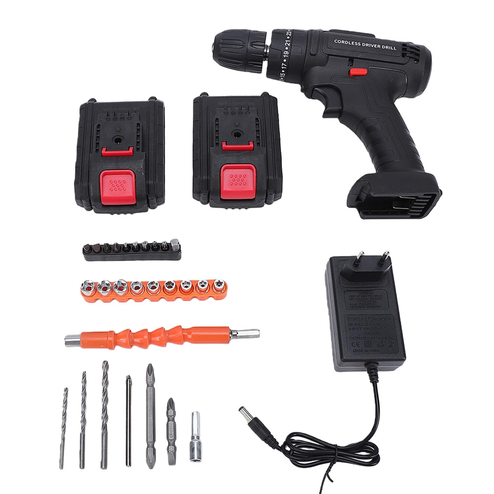 FTVOGUE Perceuse sans Fil 30Nm, 25+1 Réglages de Couple (2 Batteries 1
