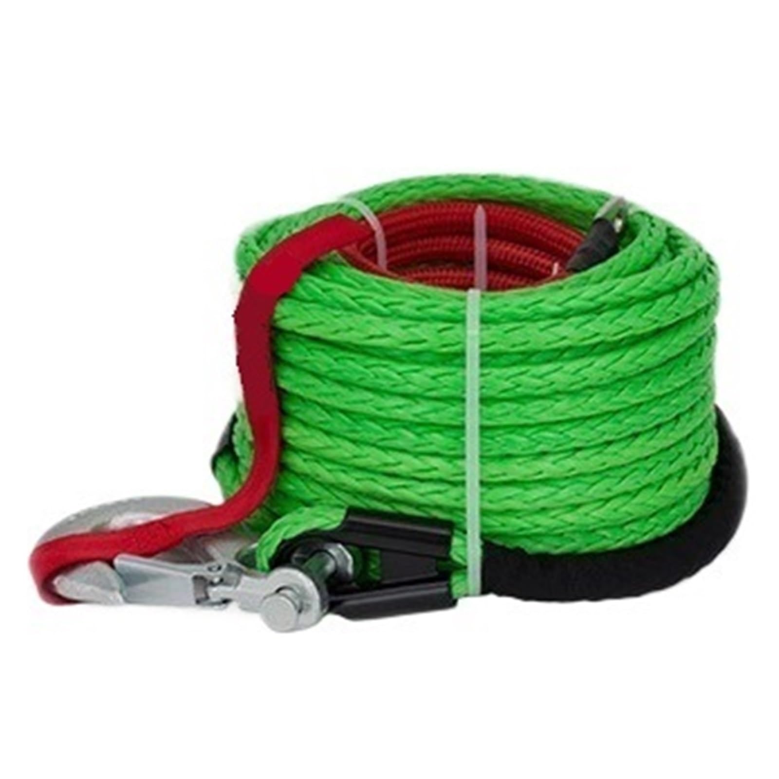 pour Voiture, Camion, remorque, SUV Corde de treuil synthétique 12 mm x 25 m avec Gaine de Protection for camions, 4x4 et véhicules Tout-Terrain. Accessoire de treuil(Green_12MMX25M)