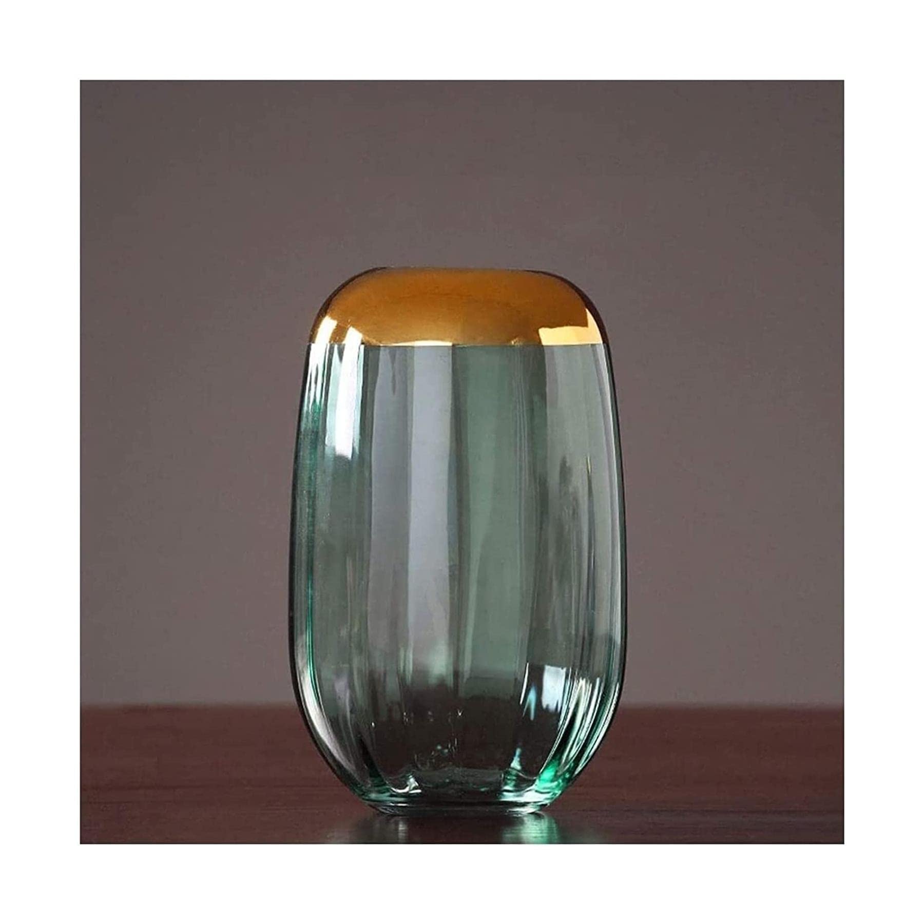 Ngdfgr As Known Fashion Light Luxury Vase Atmosphere Transparent Simple And Stylish Glass Flower Vases Modern Golden Mouth The Vase Decoration (C),C