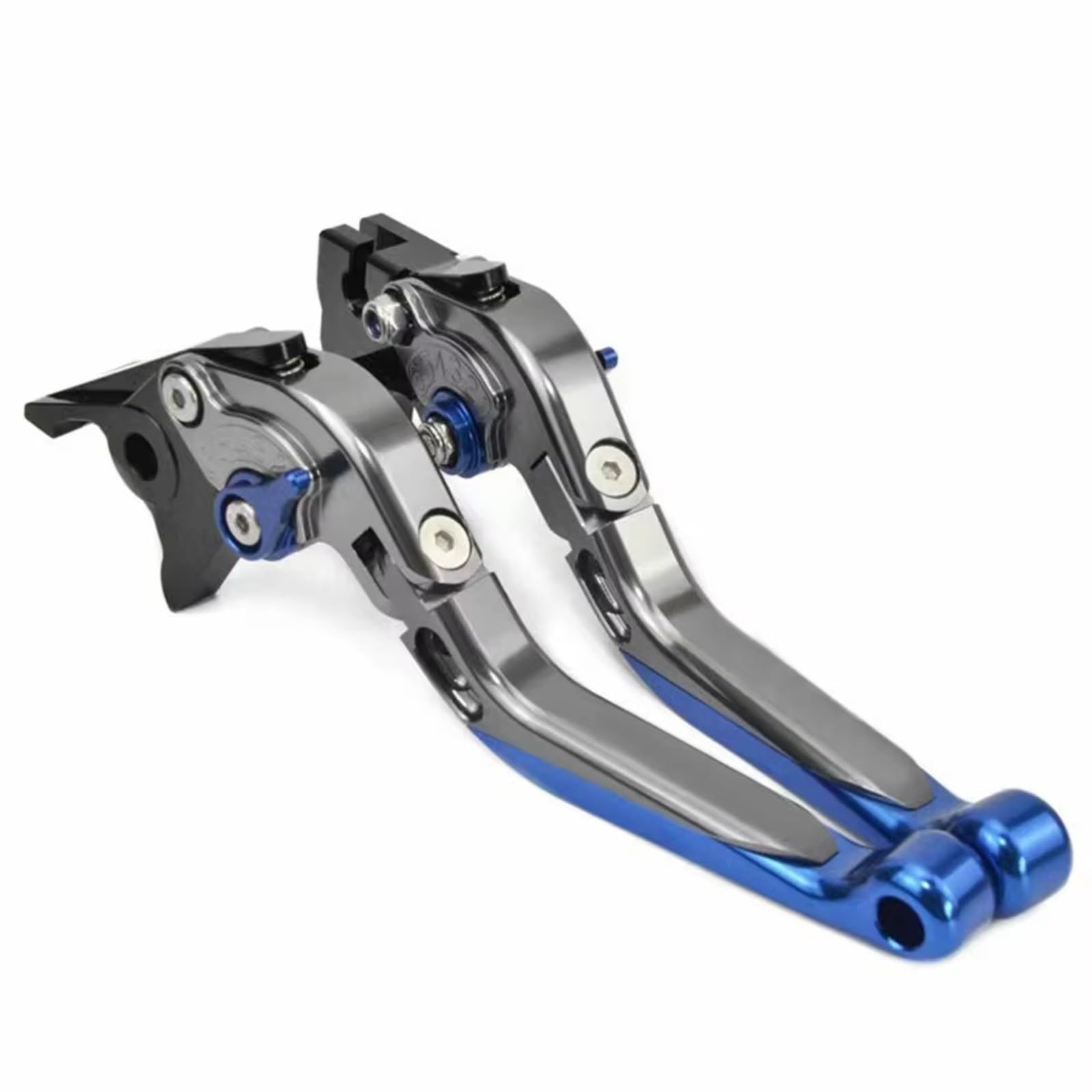 Naojino Brake Clutch Levers Compatible with for Ninja 500 for EX500 for Z500 2023-2025 for KLR650 2022-2024 for KLX300 Motorcycle Folding Brake Clutch Levers(Silver-Blue)