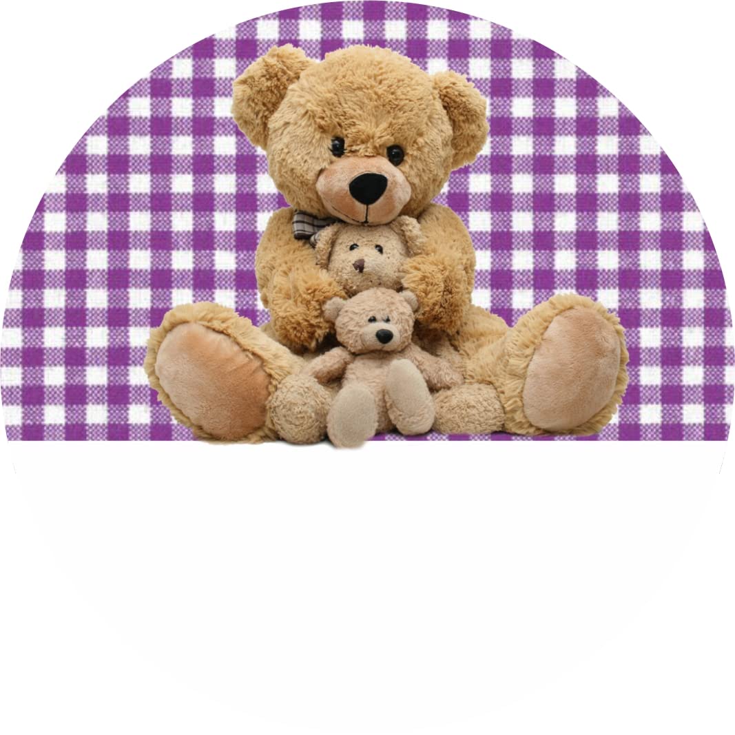 48 Personalised Teddy Bears Picnic Stickers Birthday, Schools, Picnic Party Cone (Purple)