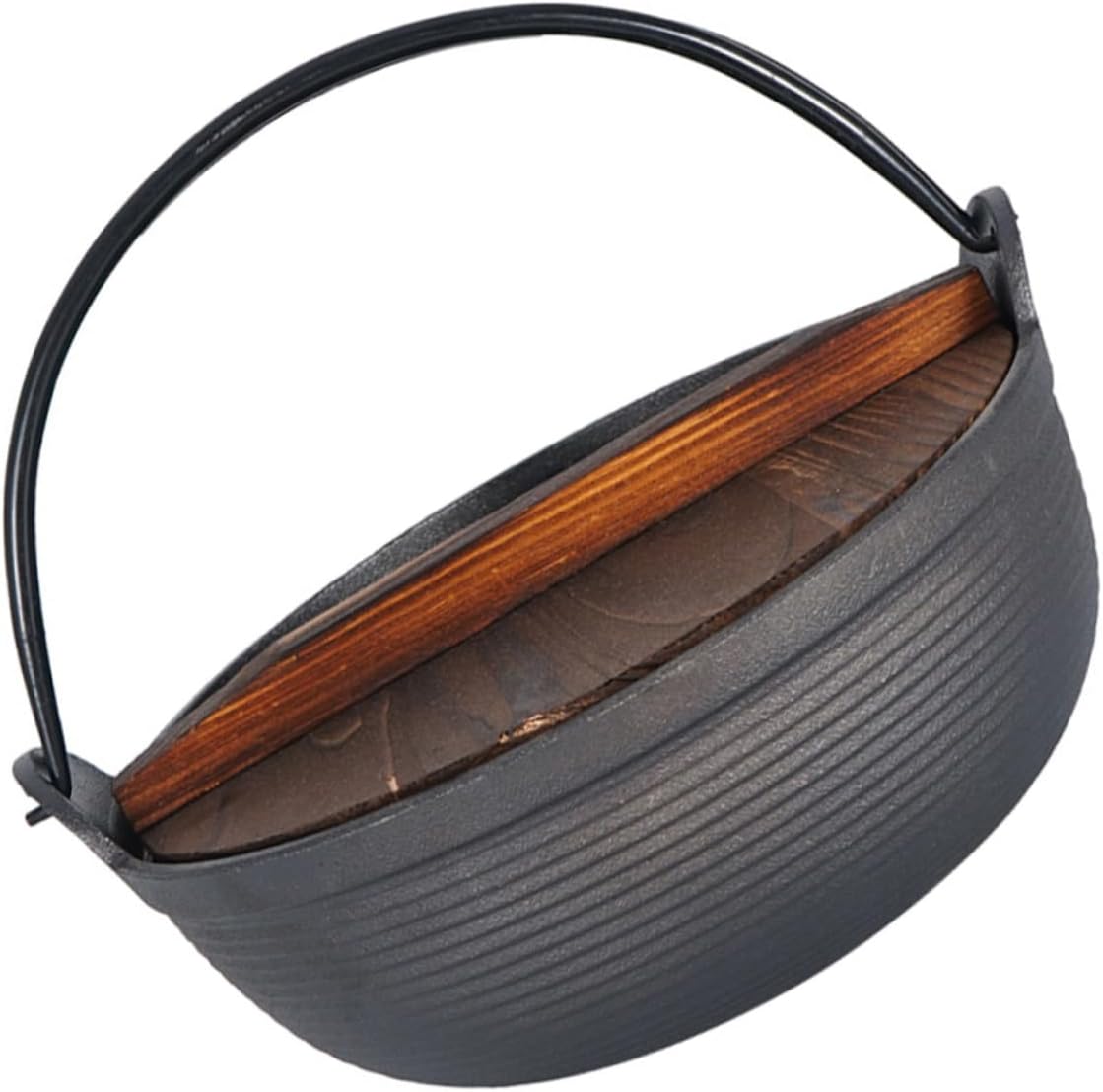 Totority 1set Outdoor Cast Iron Pot for Camping and Cooking Portable Non-stick Soup Pot for Picnic Stewing and Campfire Use Hanging Feature for