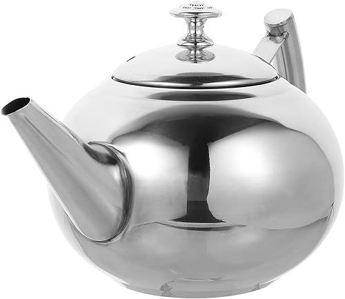 BZGWECD Tetera con infusores para estufa de té suelta máquina de agua café té gas acero inoxidable caliente silbato de metal grande