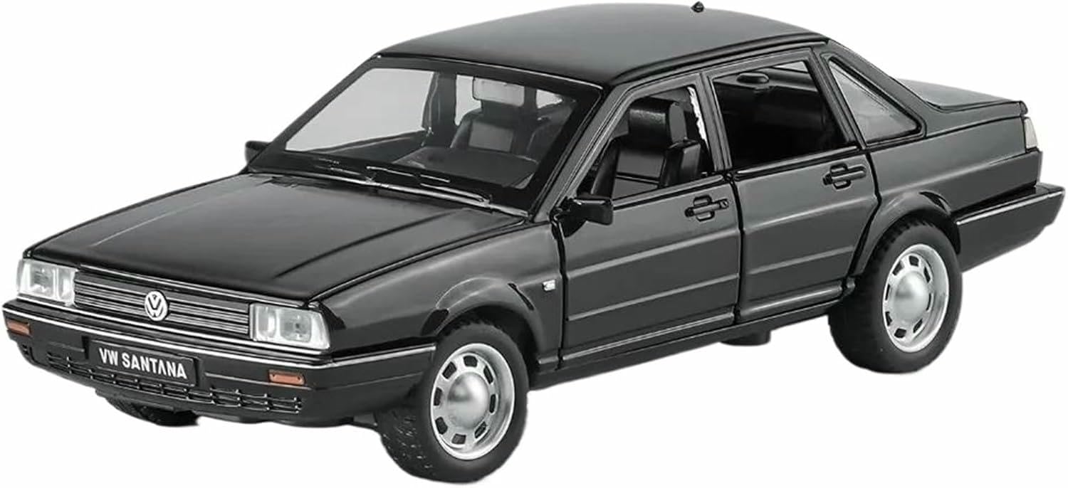 DEAVER Diecast 1:32 For Santana Scale Alloy Car Models Realistic Openable Door Finished Vehicle Model Collection(Black)
