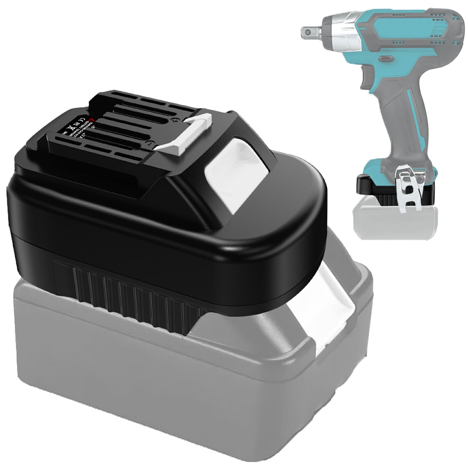 URUN DM18M Battery Adapter for Dewalt 20V, Milwaukee M18 & Makita 18V Cordless Tools with USB Charging & Protection Features — view 13