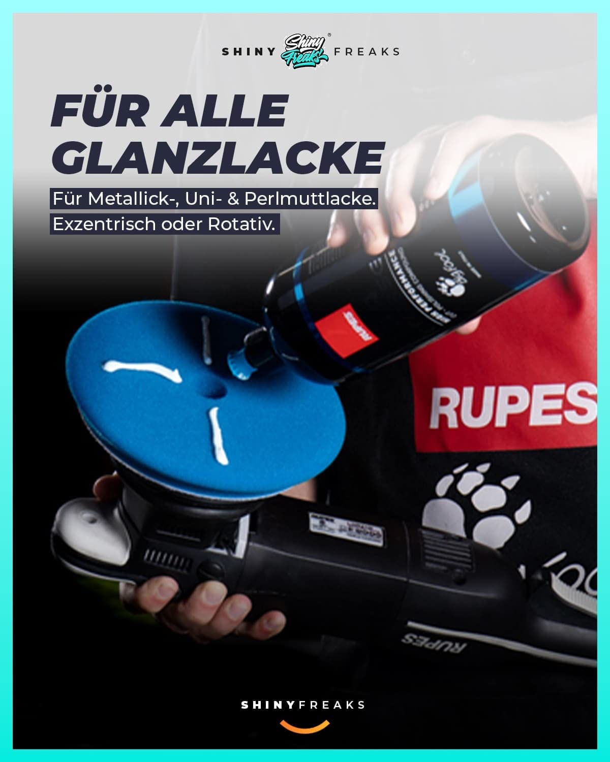 Rupes D-A Coarse Schleifpaste (1L) Autopolitur Set - Schleifpolitur für starke Defektkorrekturen am Autolack - Für Exzenter oder Rotation - Auto polieren, Politur, Heavy Cut | 6-teilig