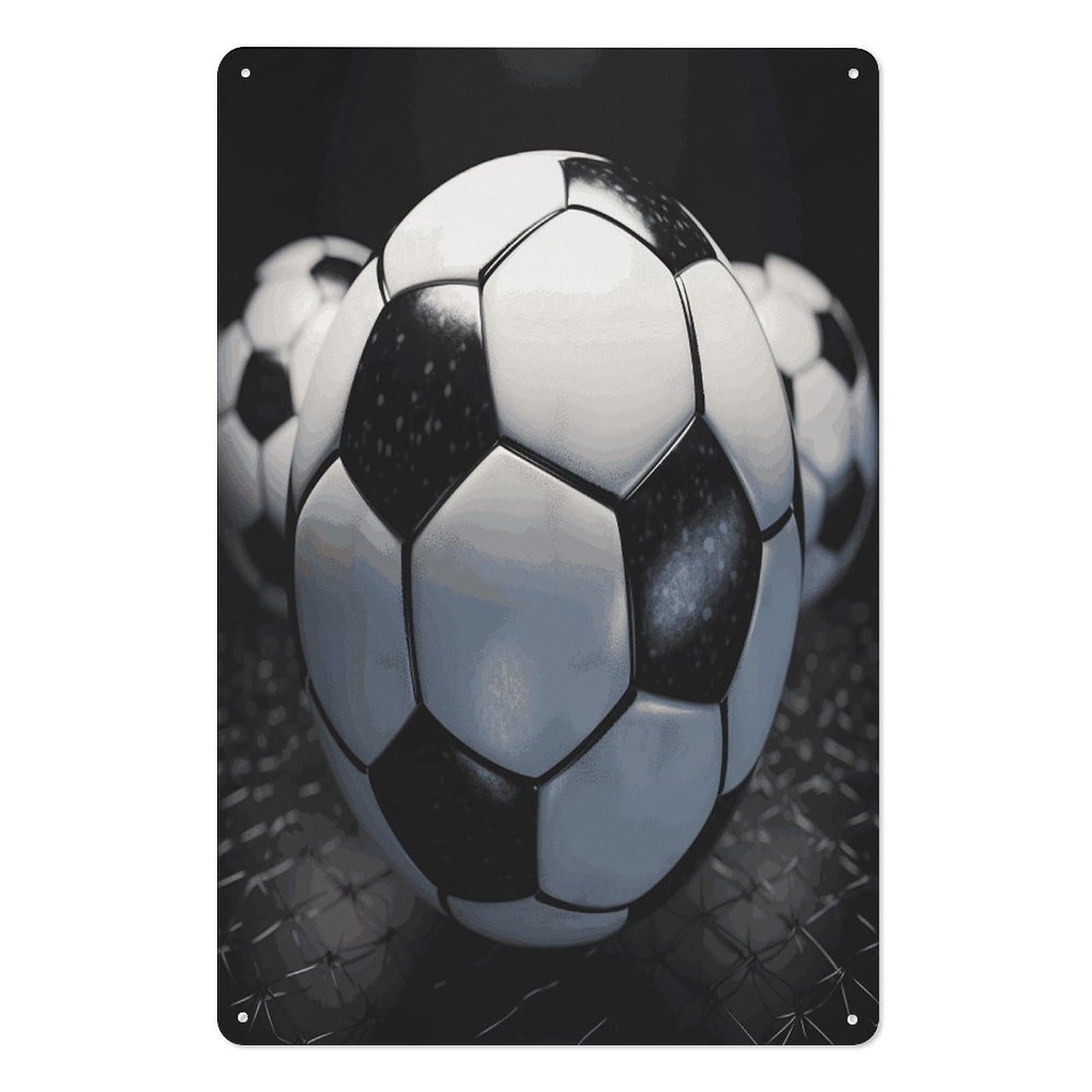 Adfgyerh Style Soccer Ball Tin Sign Hanging Art Prints,Wall Decor For Gifting And Party Decoration 7.9X11.8 Inch,Wall Art For Home Garden Greenhouse Living Room Bedroom Yard