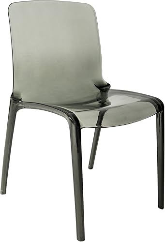 Miniatura 1 de LeisureMod Adler Mid-Century - Silla auxiliar de comedor moderna (negro transparente)