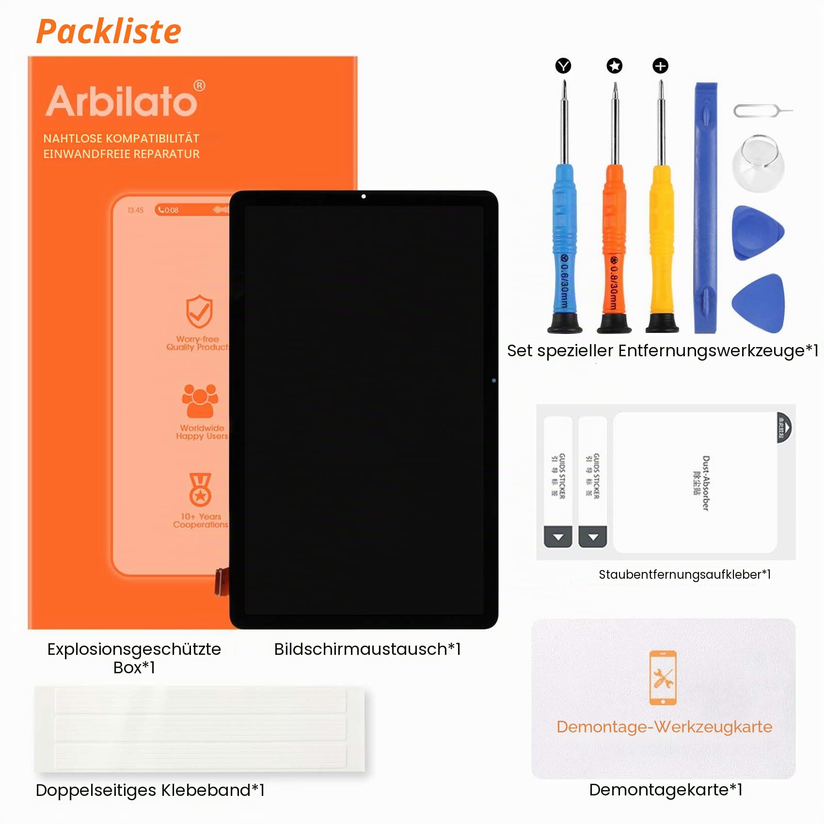 LCD Display für Samsung Galaxy Tab S6 Lite Bildschirm 10,4 Zoll Ersatz Touchscreen Digitazer Assembly mit Reparatur-Set,Kompatibel mit SM-P610 SM-P615