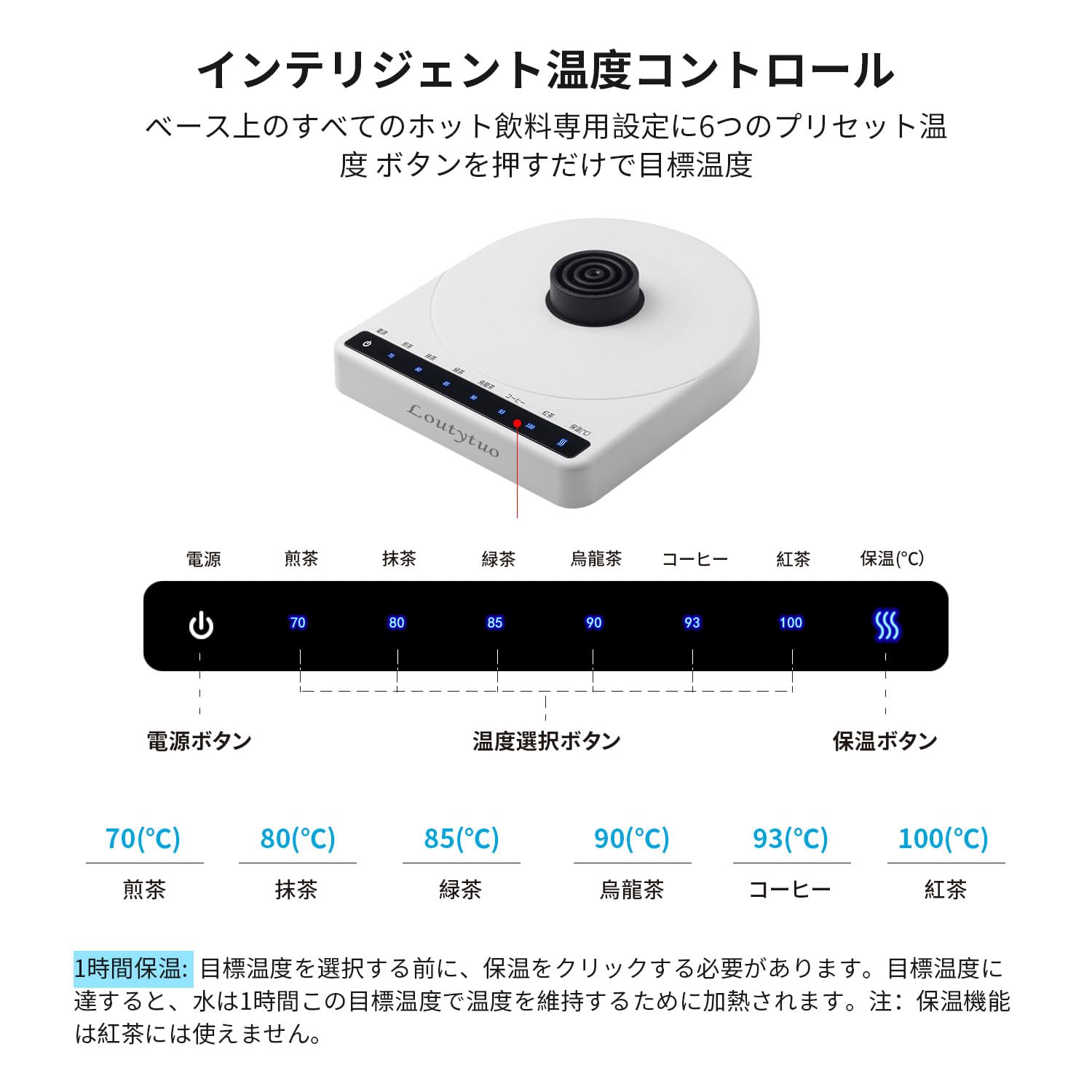 Amazon | 極薄シリコーン旅行折りたたみ電気ケトル可変温度制御